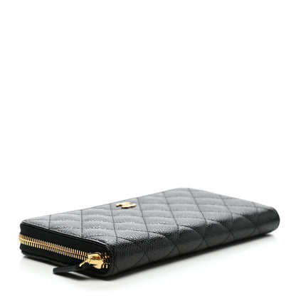 Chanel Caviar Quilted Large Gusset Zip Around Wallet Black 4 of 9