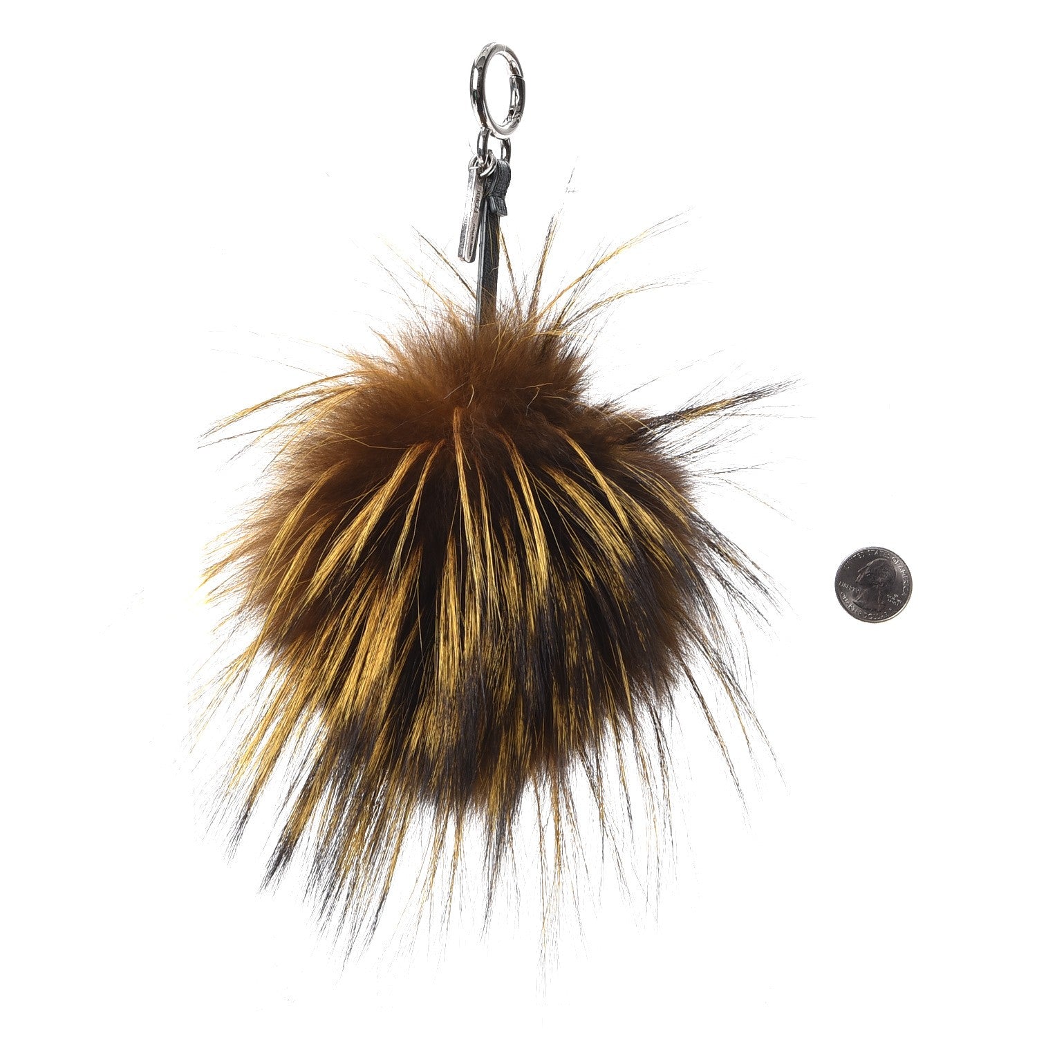Fendi Fox Fur Vitello Lucy Junior Mini Monster Bag Bug Charm Ocean Multicolor Giallo 2 of 4