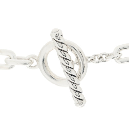 David Yurman Sterling Silver Diamond Wellesley Link Toggle Necklace 4 of 5