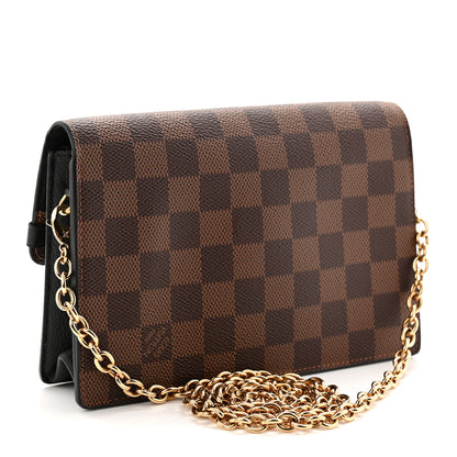 Louis Vuitton Damier Ebene Vavin Chain Wallet Black 3 of 9