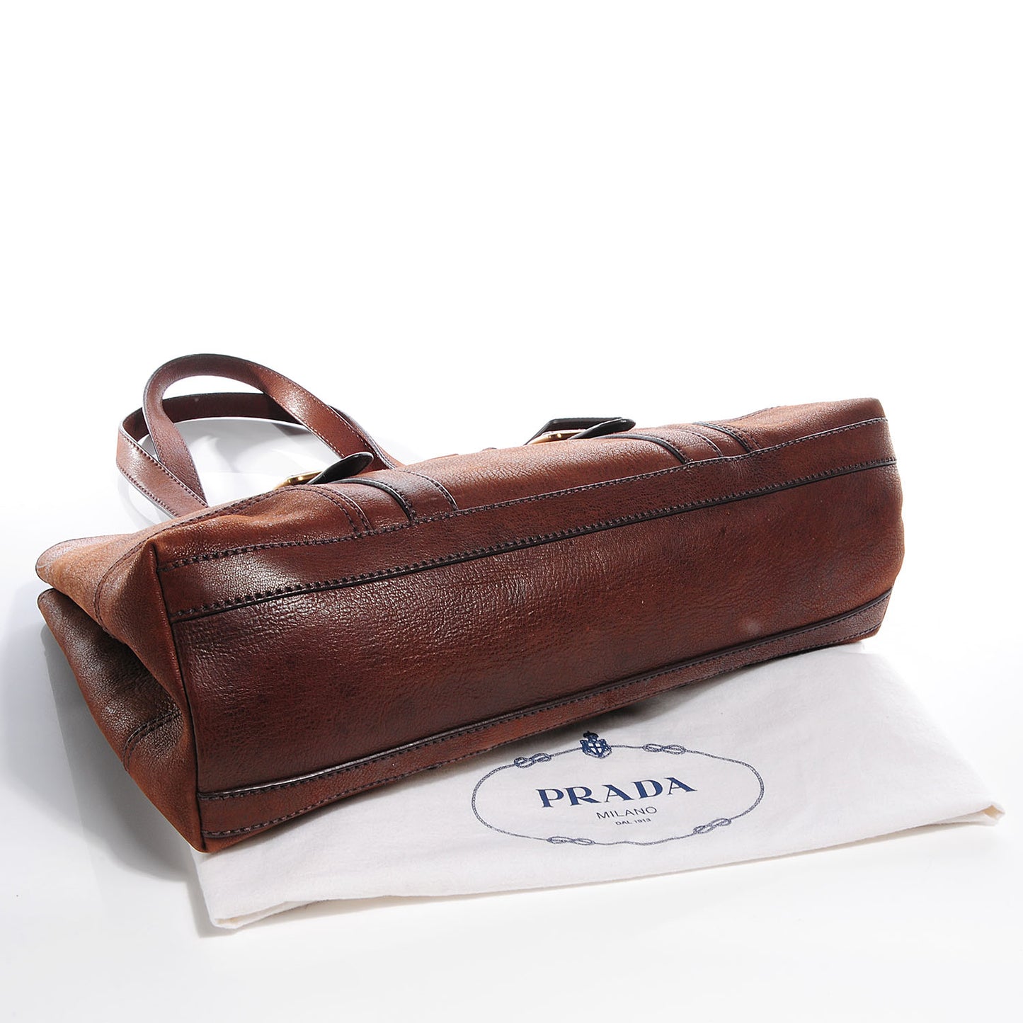 Antique Leather Buckle Tote Bruciato