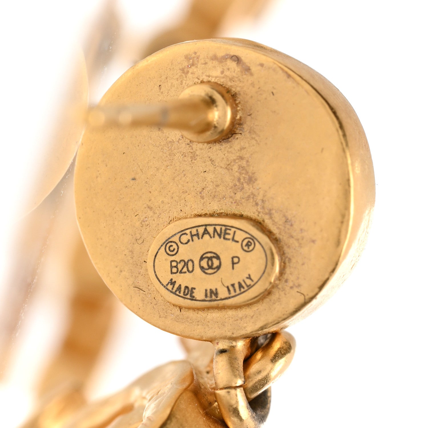 Chanel Crystal CC Drop Earrings Gold 4 of 5