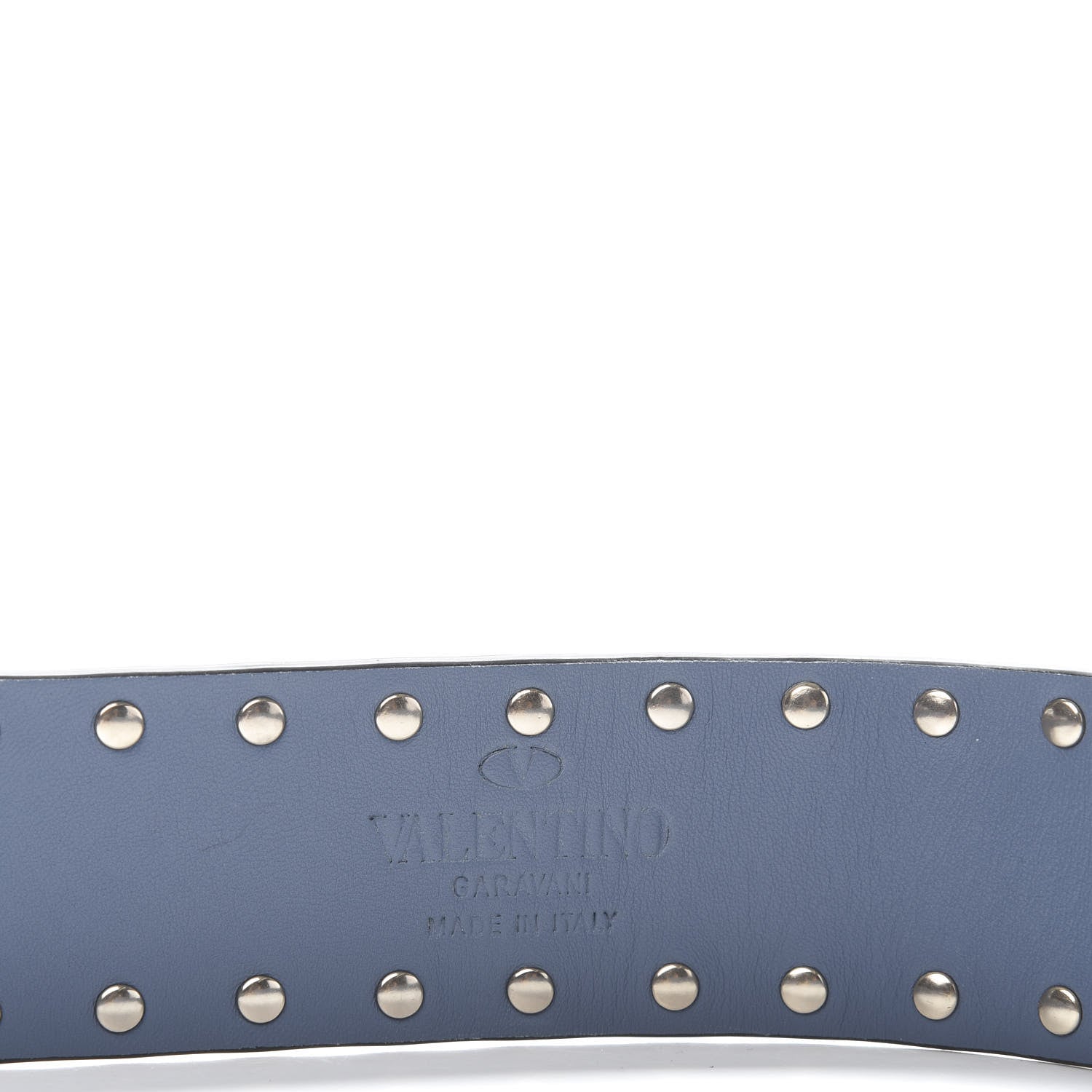 Valentino Garavani Suede Rockstud Spike Shoulder Strap Blue 4 of 5