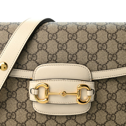 Gucci GG Supreme Monogram Horsebit 1955 Shoulder Bag Beige Mystic White 7 of 11