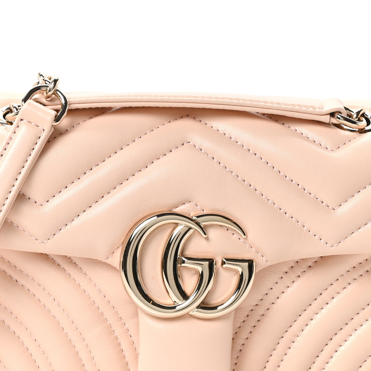 Gucci Lambskin Matelasse Small GG Marmont Shoulder Bag Millenial Pink 7 of 9