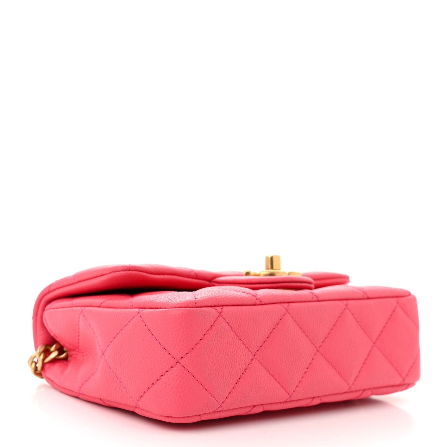 Caviar Quilted Sweetheart Mini Rectangular Flap Pink
