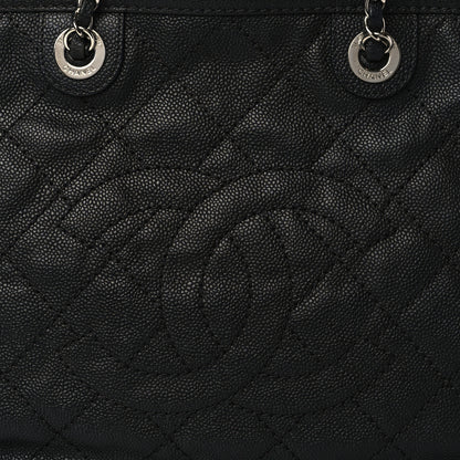 Chanel Grained Calfskin Quilted Small Daily Shopping Tote Black 8 of 10