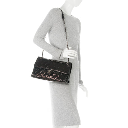 Chanel Crumpled Grained Calfskin Jumbo CC Crave Flap Black 3 of 9