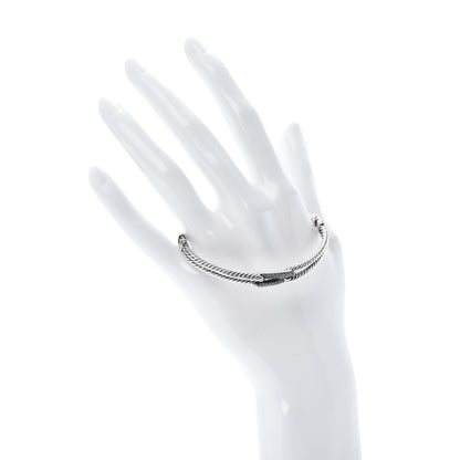 David Yurman Sterling Silver Black Diamond 7mm Petite Mini Loop Bracelet 2 of 6