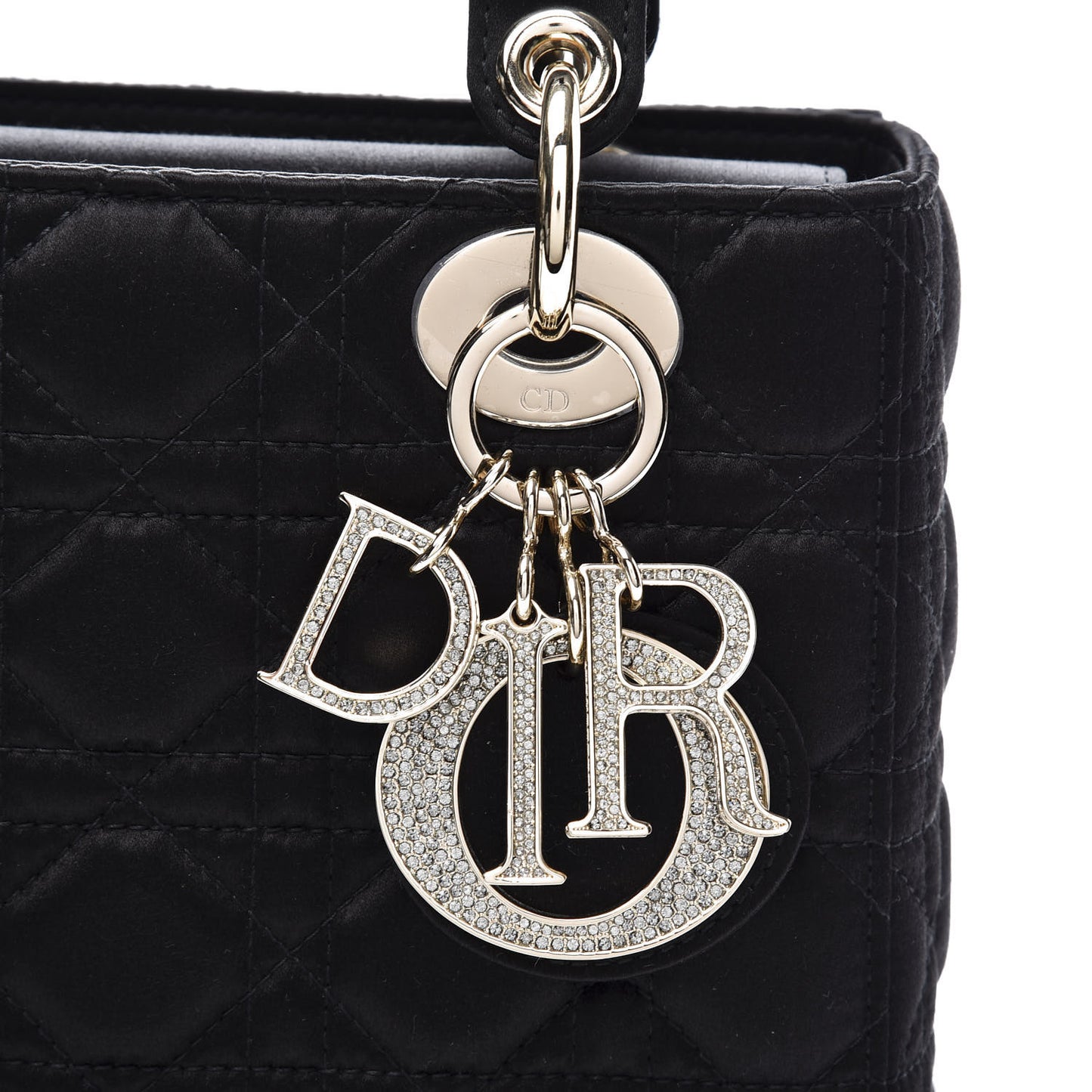 Satin Swarovski Crystal Cannage My ABC Lady Dior Black