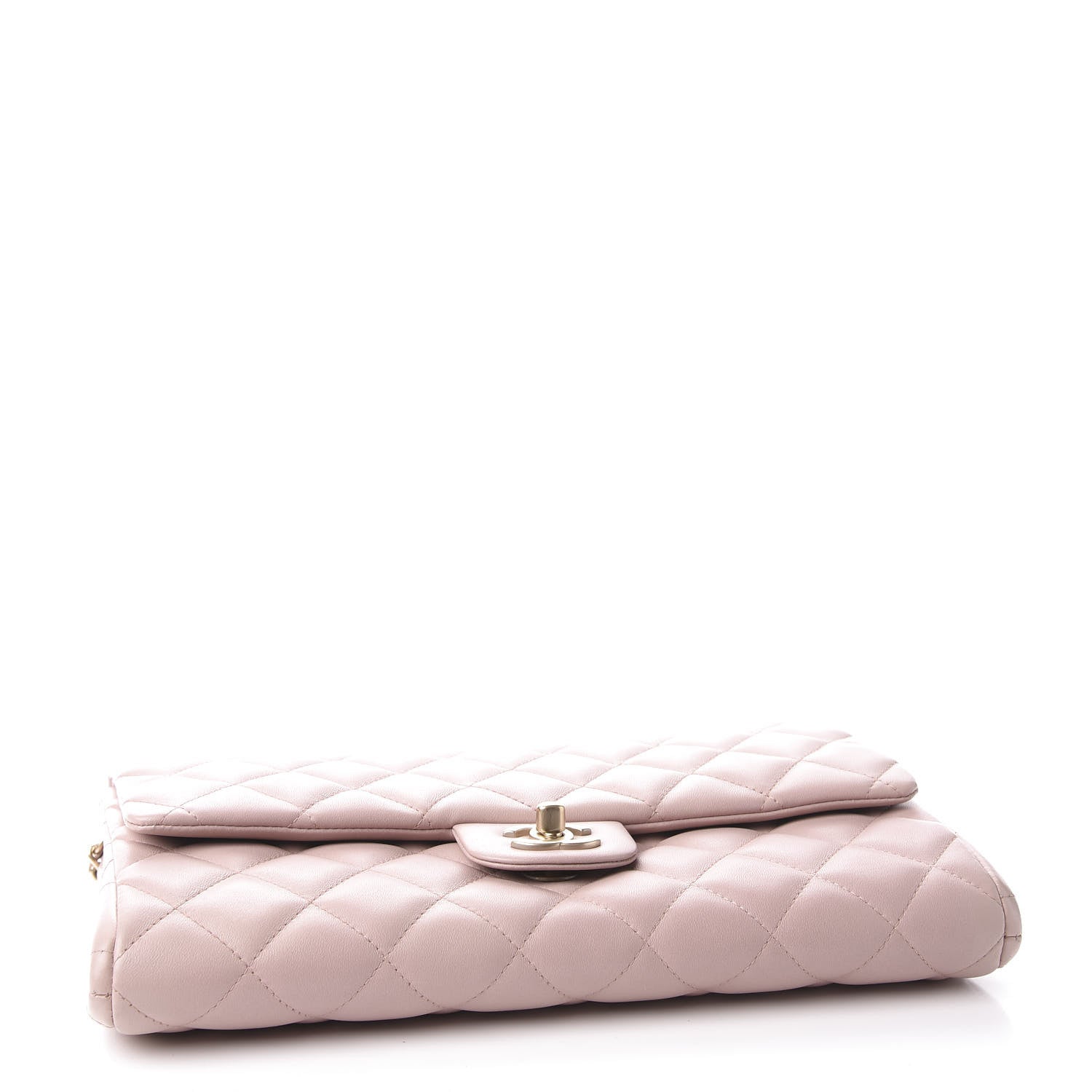 Chanel Lambskin Quilted Clutch With Chain Flap Light Pink 3 of 10