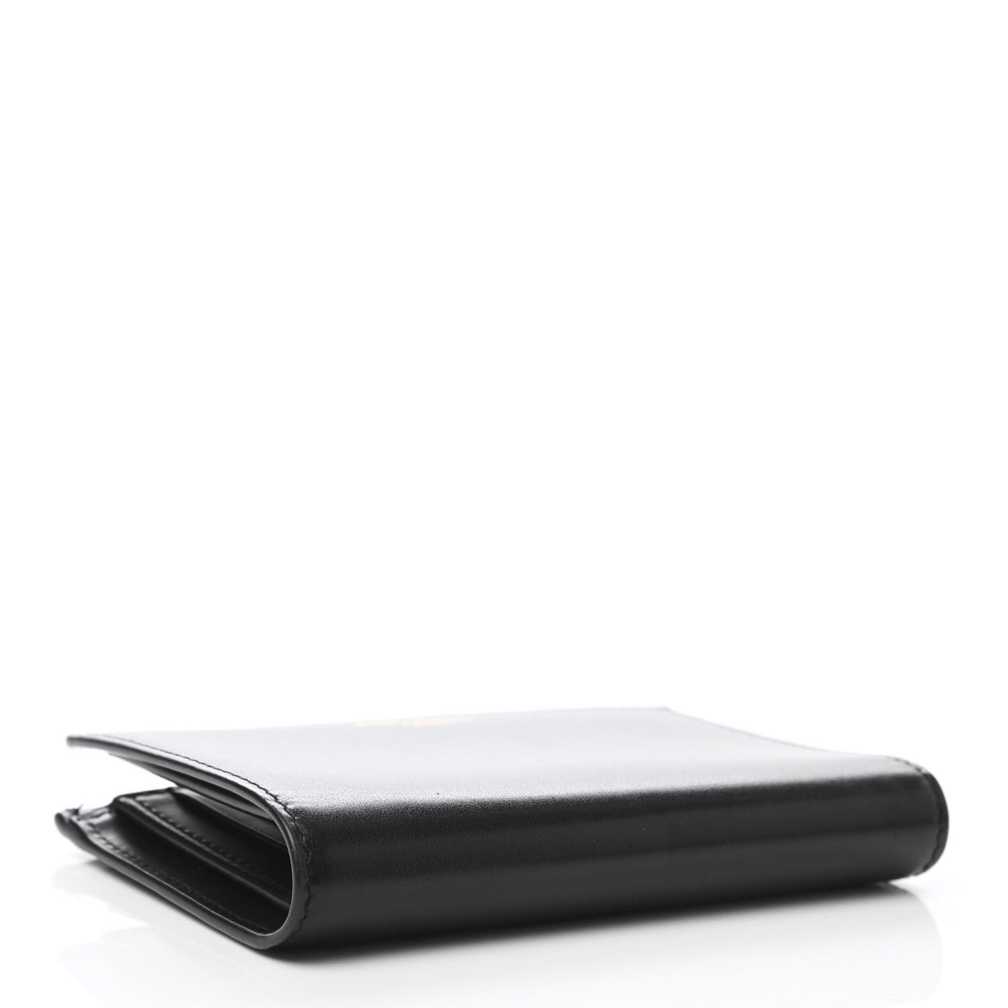 Calfskin Monogram Bi-Fold Zipped Wallet Black