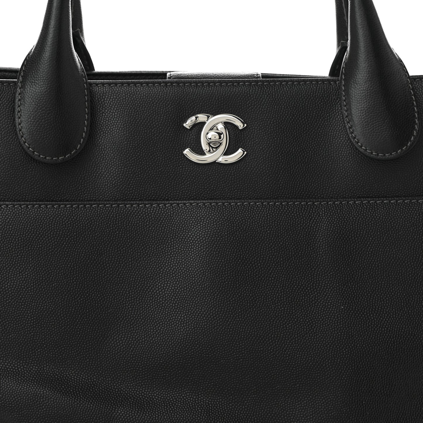 Caviar Medium Cerf Executive Shopper Tote Black