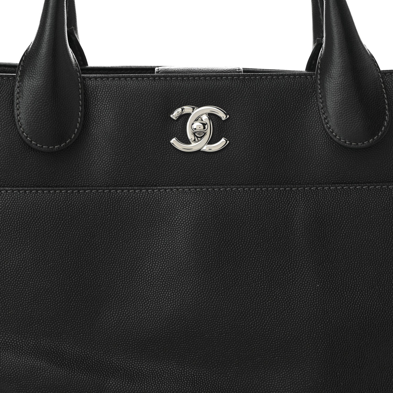 Chanel Caviar Medium Cerf Executive Shopper Tote Black 8 of 10