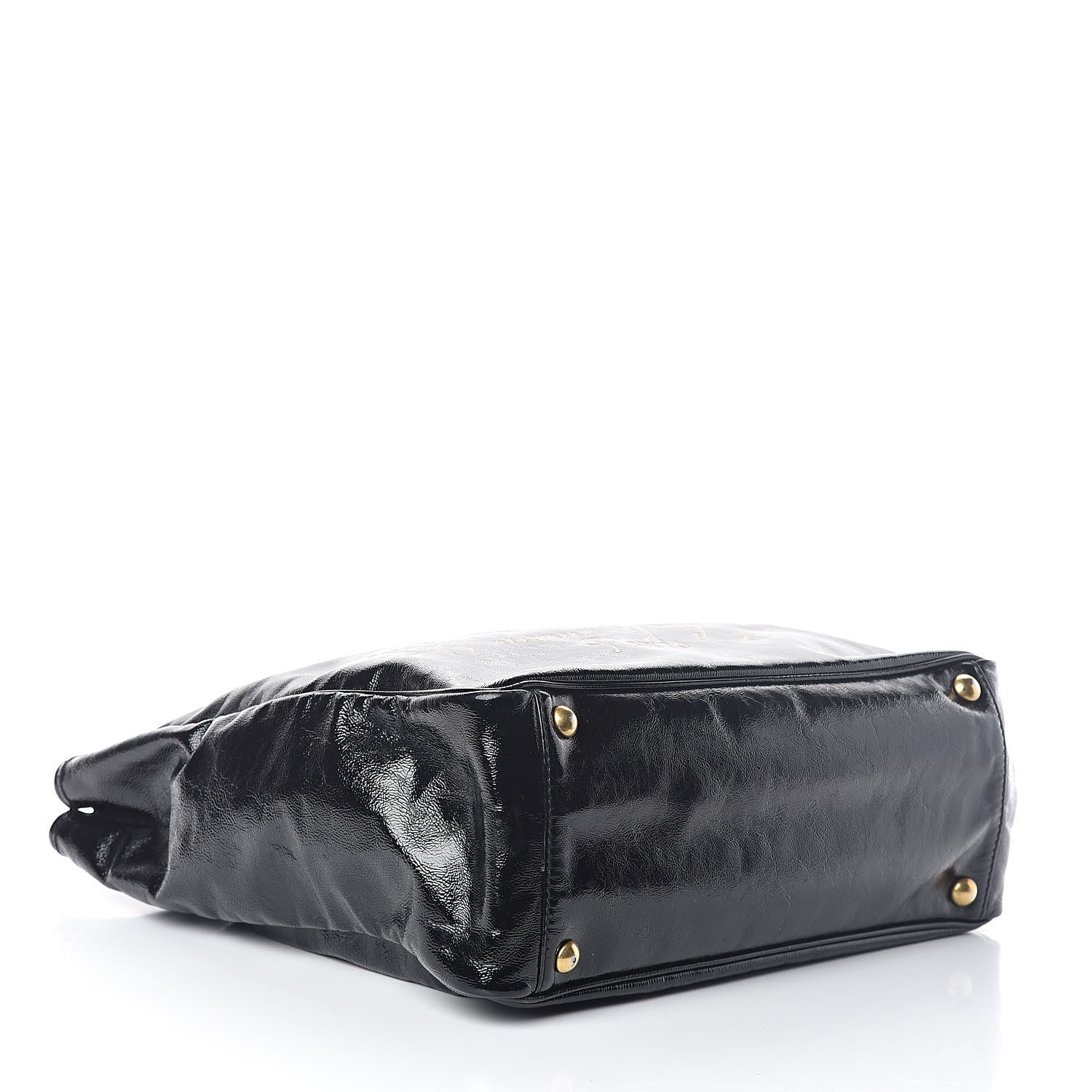 Saint Laurent Textured Patent Y-Mail Tote Black 4 of 9