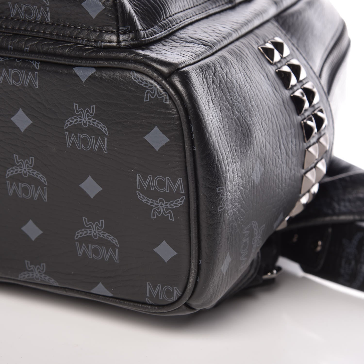 MCM Visetos Small Side Stud Stark Backpack Black 6 of 10