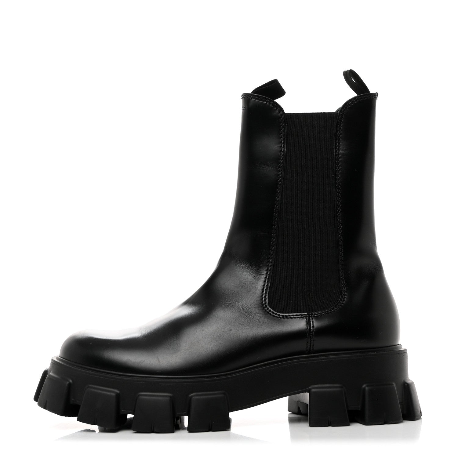 Prada Spazzolato Rois Mens Monolith Chelsea 55mm Tall Boots 11 Black 1 of 8