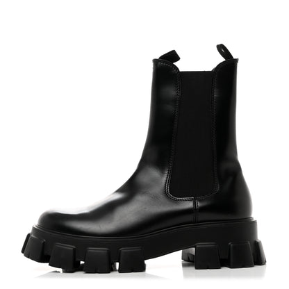 Prada Spazzolato Rois Mens Monolith Chelsea 55mm Tall Boots 11 Black 1 of 8