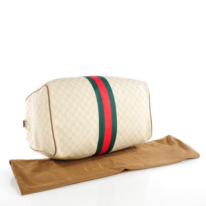 Gucci GG Plus Monogram Web Stripe Large Carry On Duffle Tan 4 of 7