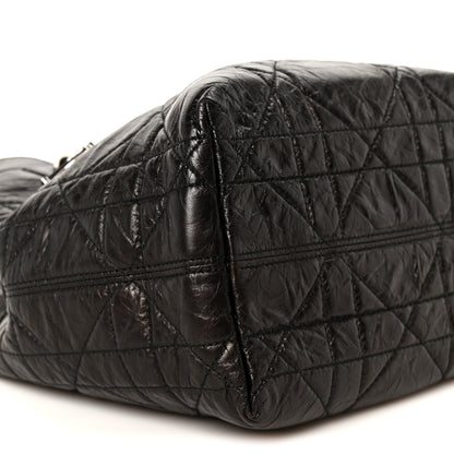 Christian Dior Crinkled Calfskin Macrocannage Small Toujours Vertical Tote Black 9 of 10