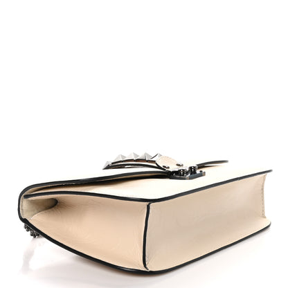 Valentino Garavani Craquele Calfskin Medium Glam Lock Rockstud Flap Light Ivory 4 of 8