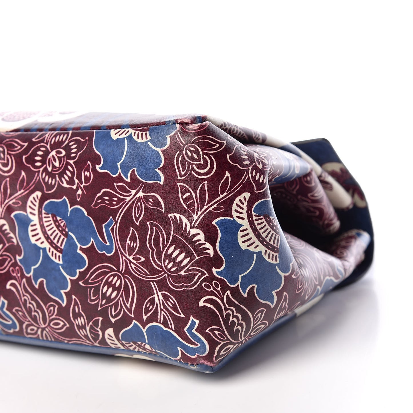 Calfskin Mime Print Single Handle Bag Blue