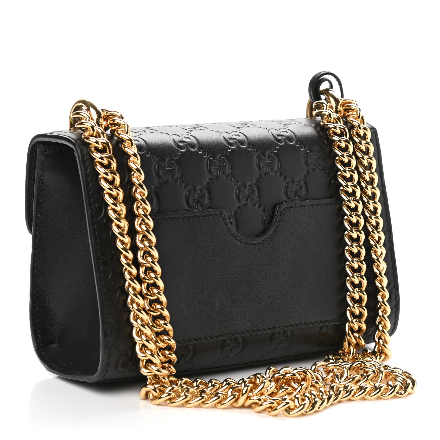 Gucci Guccissima Small Padlock Shoulder Bag Black 3 of 9