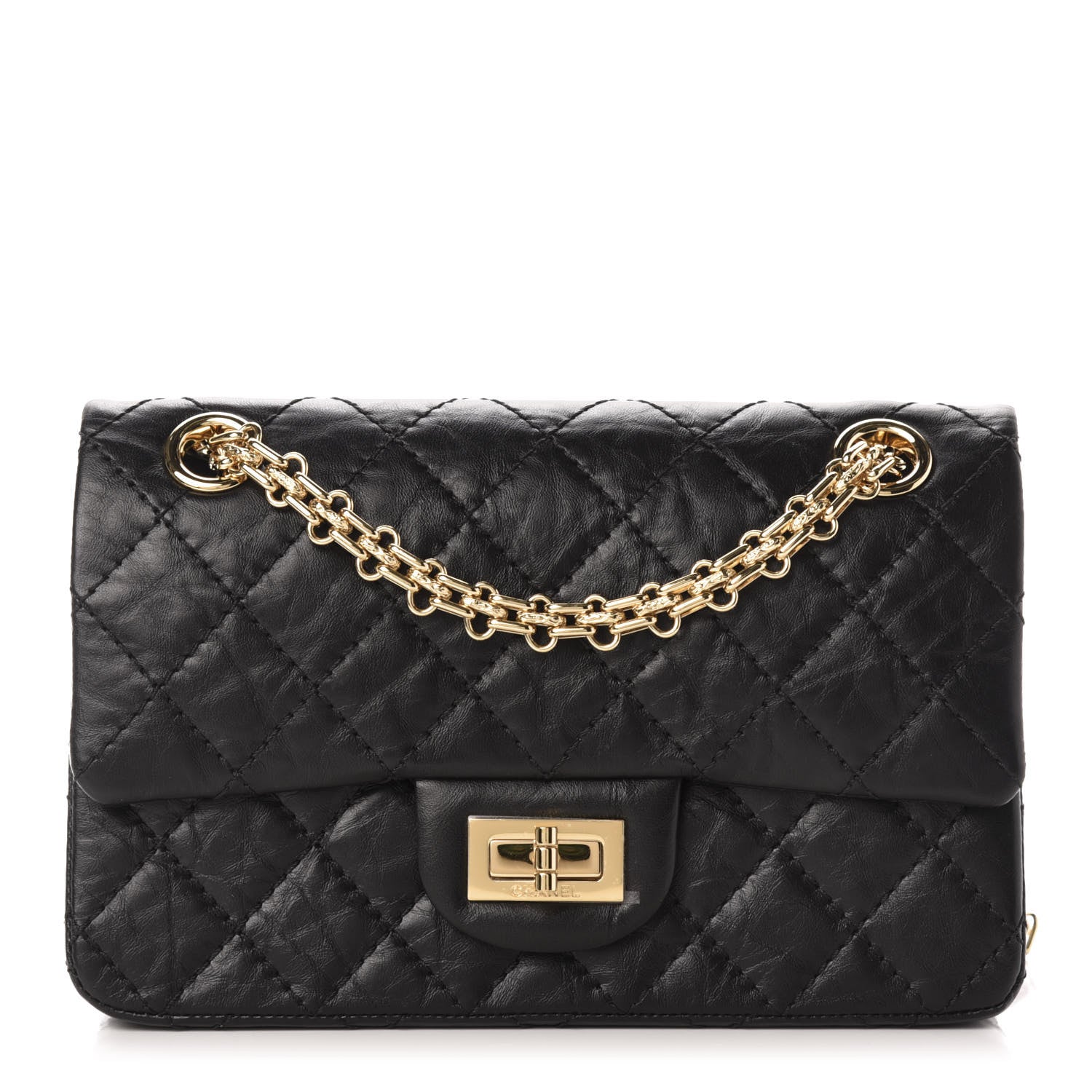 Chanel Aged Calfskin Quilted 2.55 Reissue Mini Flap Black 1 of 11