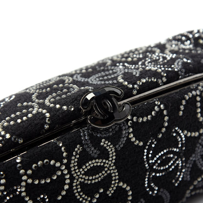 Chanel Tweed Strass Pudong Clutch Black 10 of 10