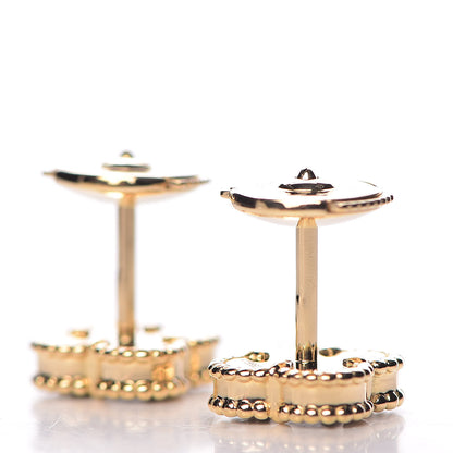 Van Cleef & Arpels 18K Yellow Gold Black Onyx Sweet Alhambra Earrings 3 of 7