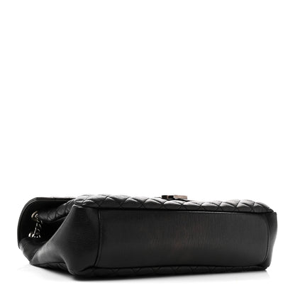 Saint Laurent Calfskin Mixed Matelasse Triquilt Large Monogram Satchel Black 4 of 11