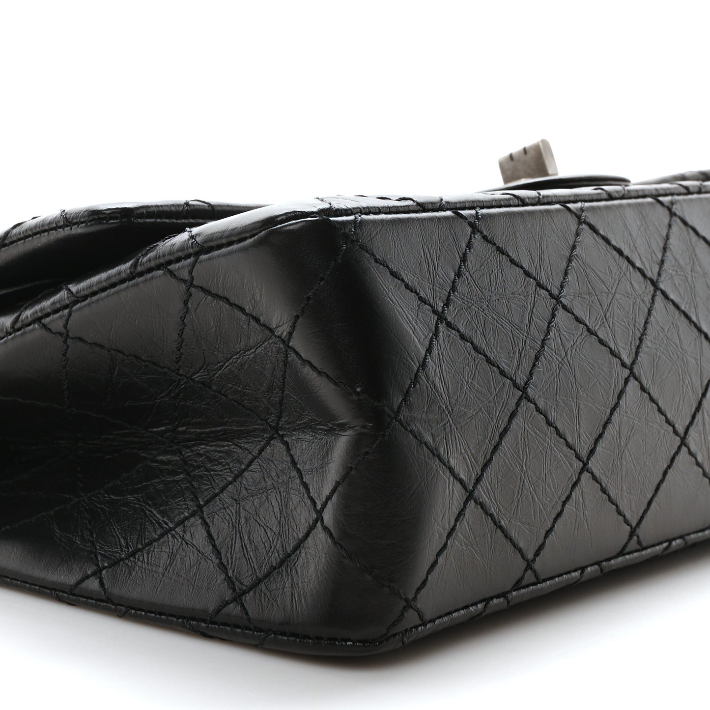 Aged Calfskin Quilted 2.55 Reissue 225 Flap Black