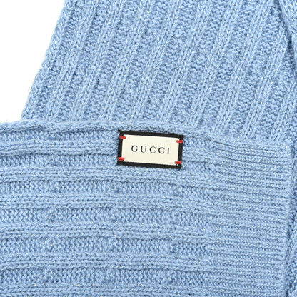 Gucci Wool Knit Shine Reg Scarf Bluette Sky Blue 3 of 4