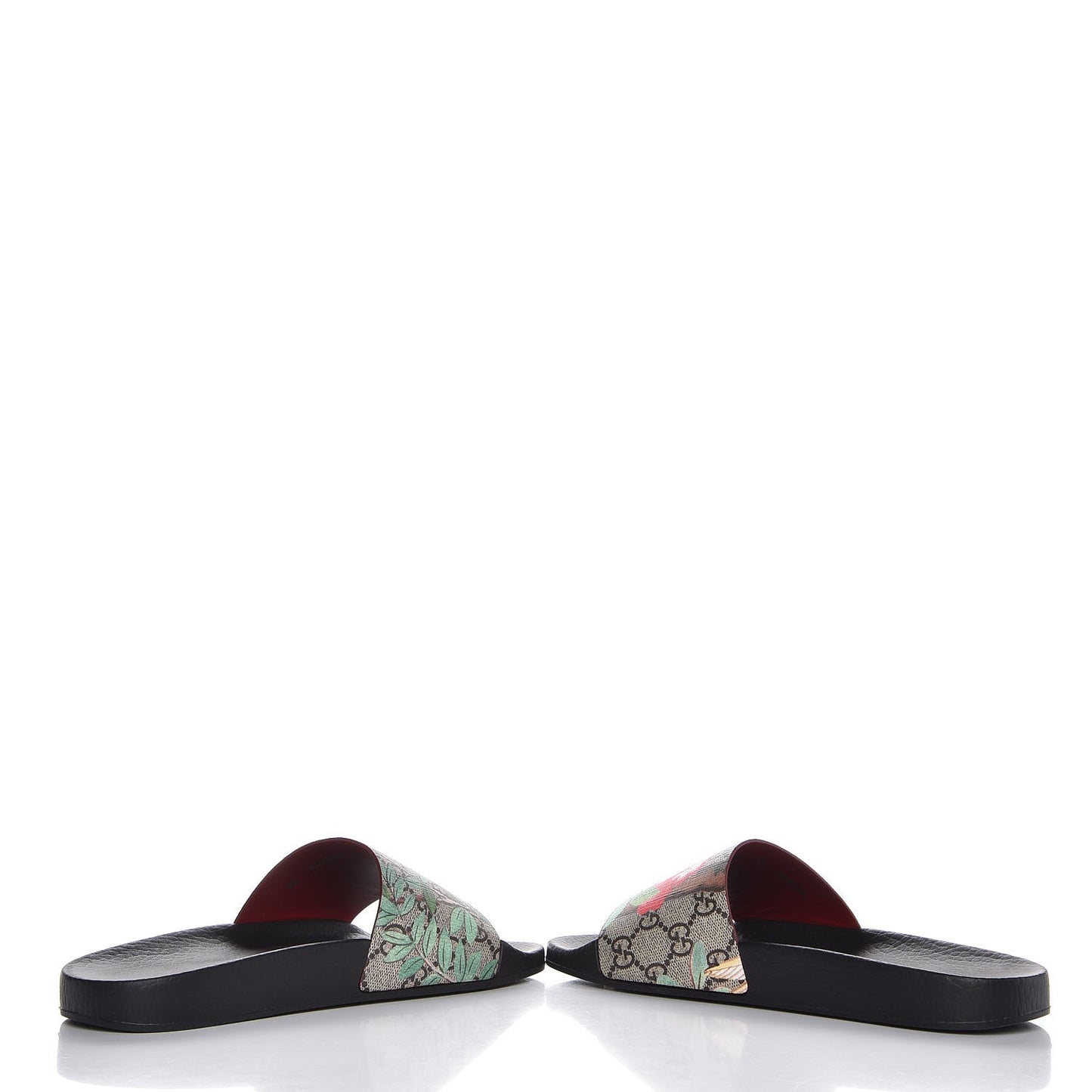 GG Supreme Monogram Tian Womens Slide Sandals 36 Beige Multicolor