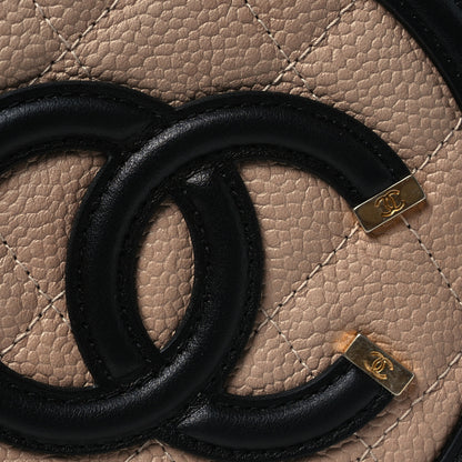 Chanel Caviar Quilted Round Filigree Crossbody Beige Black 8 of 10