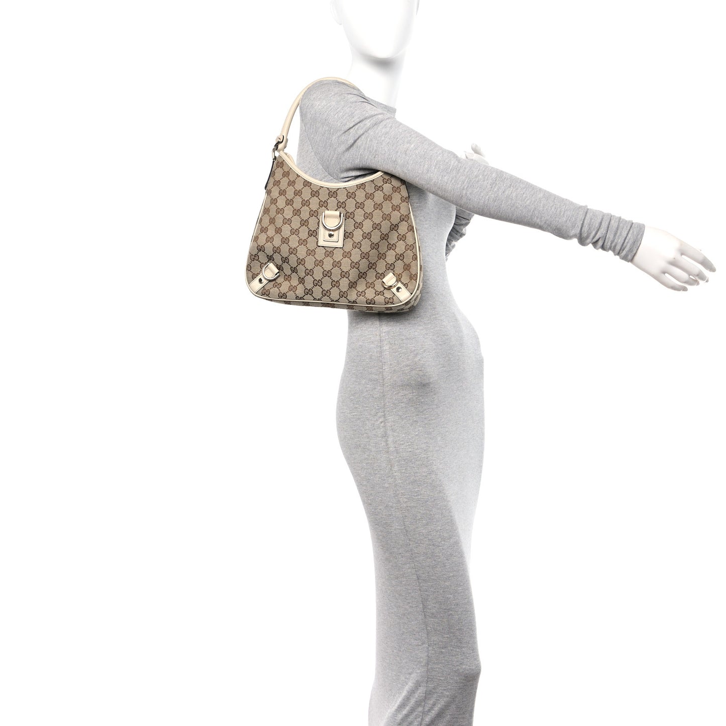 Monogram Medium Abbey D Ring Hobo Off White