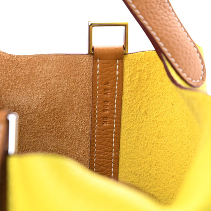 Hermes Taurillon Clemence Picotin 18 PM Lime Sesame 7 of 11