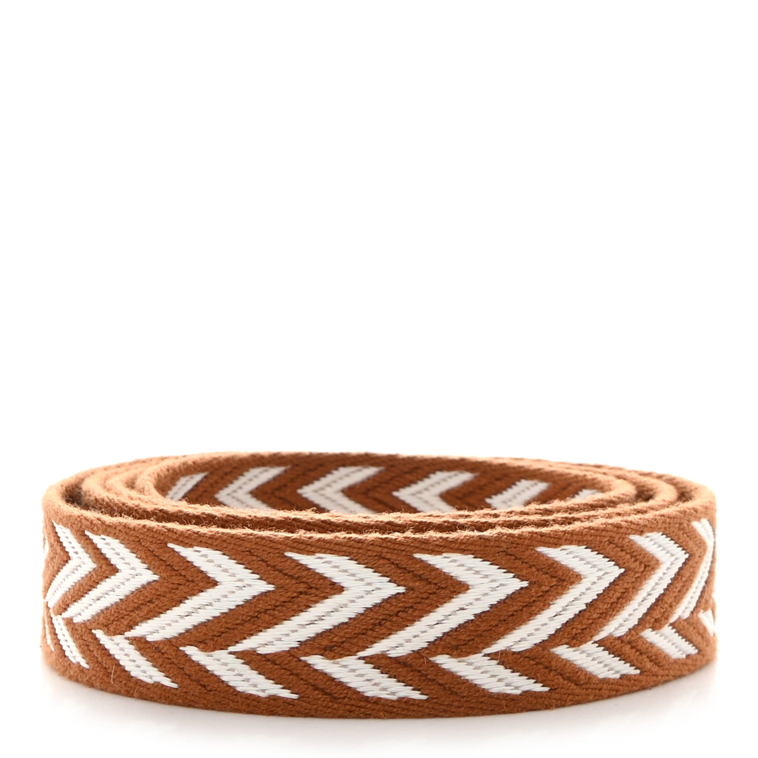 Hermes Toile Swift 25mm Sangle ZigZag Shoulder Strap Gold White 2 of 4