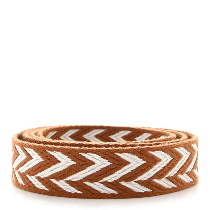 Hermes Toile Swift 25mm Sangle ZigZag Shoulder Strap Gold White 2 of 4