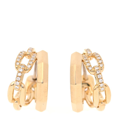 David Yurman 18K Yellow Gold Diamond Stax Double Hoop Earrings 1 of 4