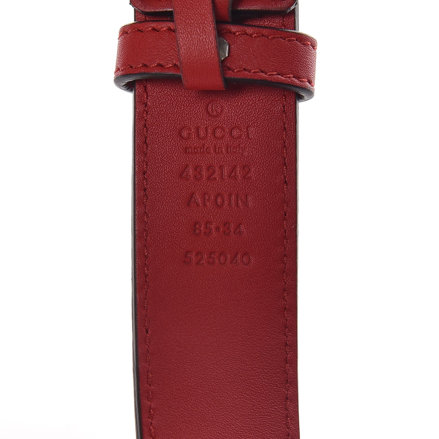 Gucci Moon Calfskin Crystal Dionysus 30mm Belt 85 34 Red 4 of 6