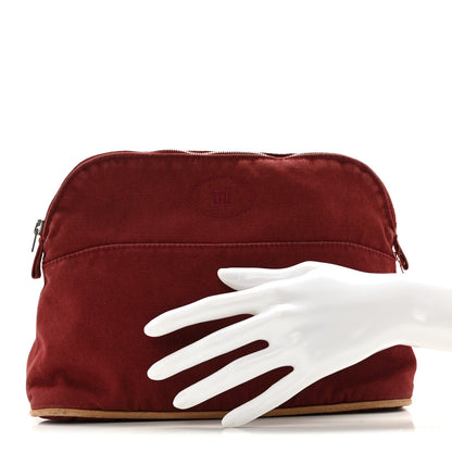 Hermes Cotton Bolide Travel Cosmetic Pouch Rouge 2 of 11