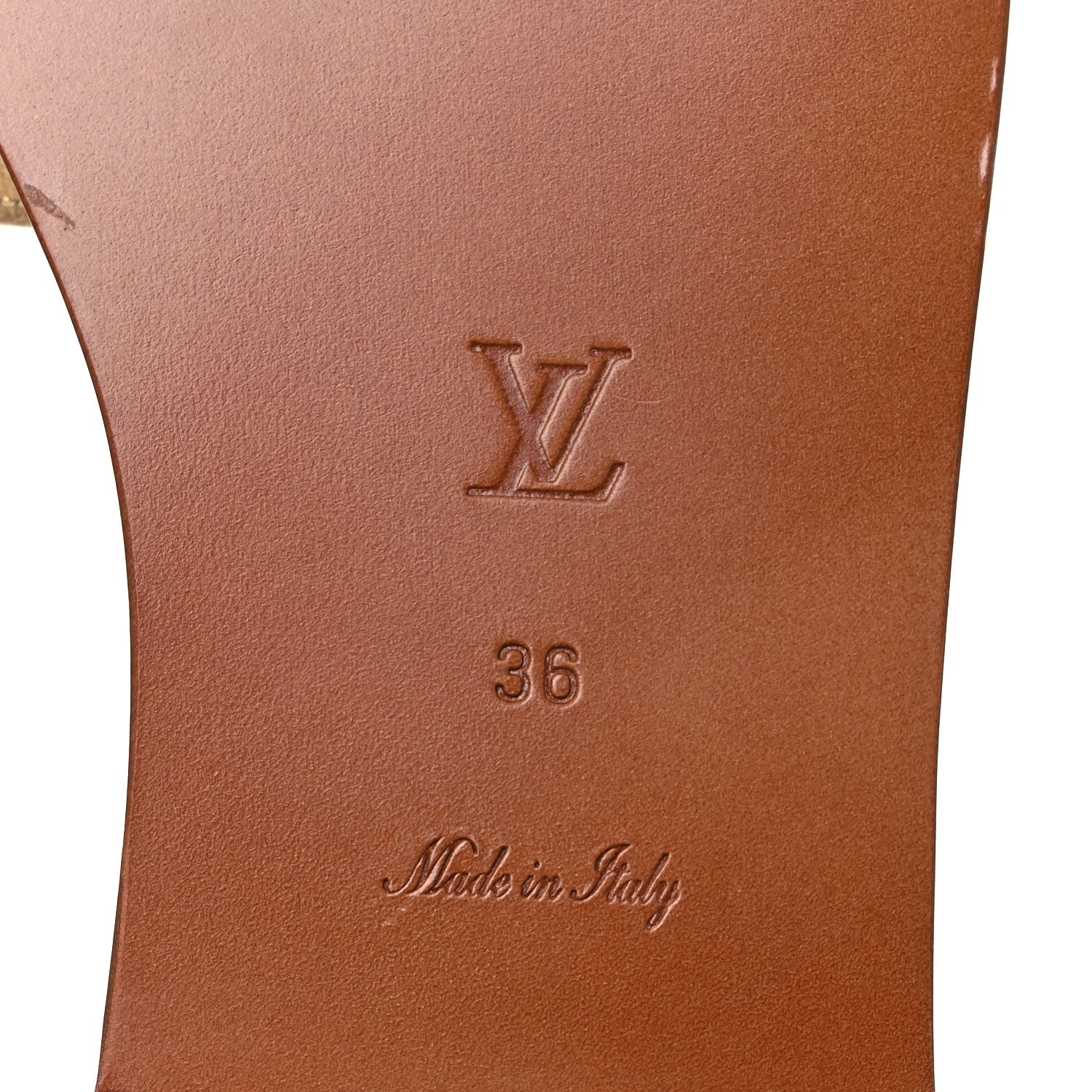 Louis Vuitton Metallic Calfskin Lock It Flat Mule 36 Gold 6 of 8
