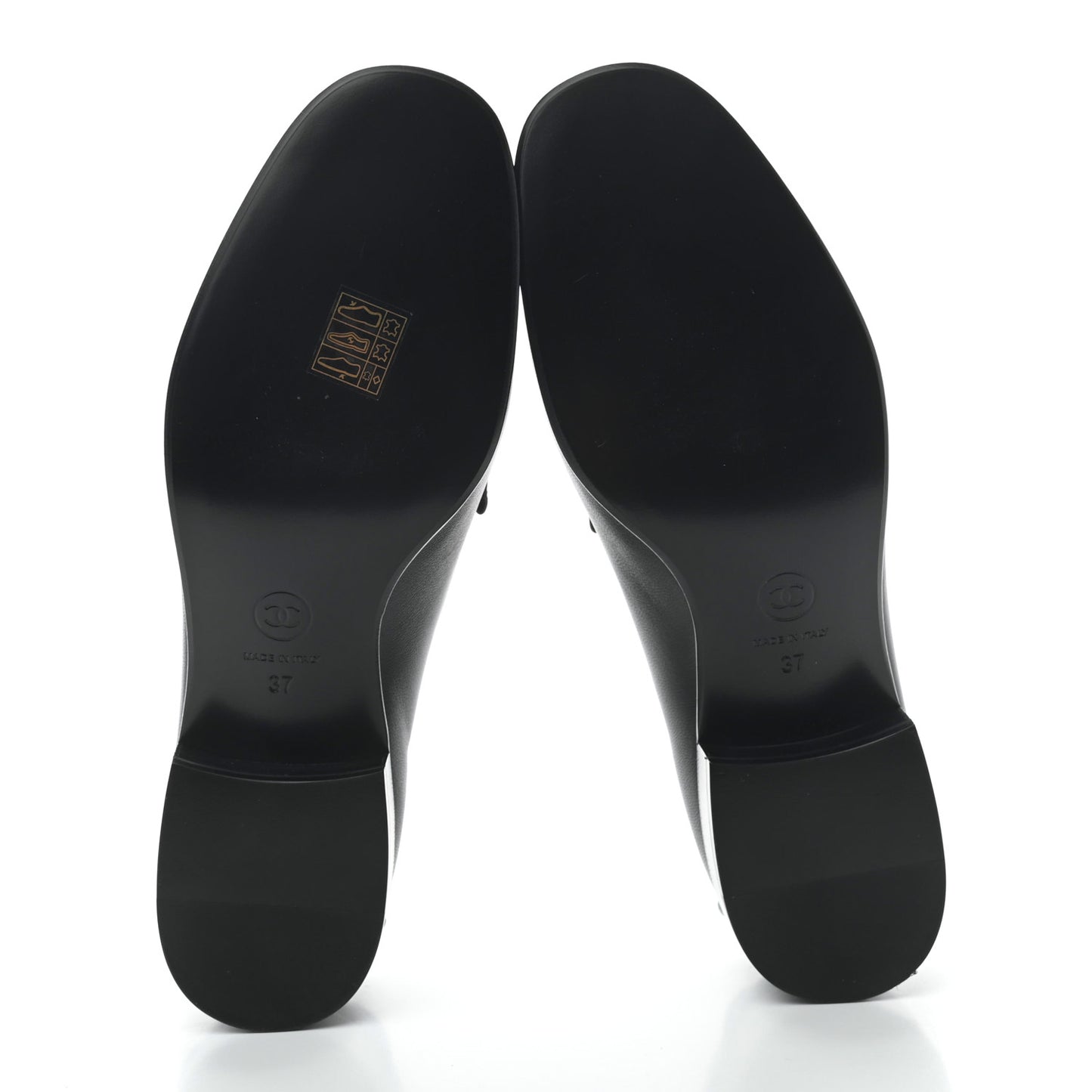 Lambskin Quilted Womens CC Loafers 37 Black