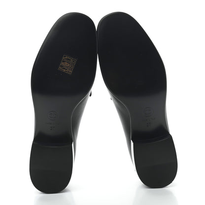 Chanel Lambskin Quilted Womens CC Loafers 37 Black 5 of 8