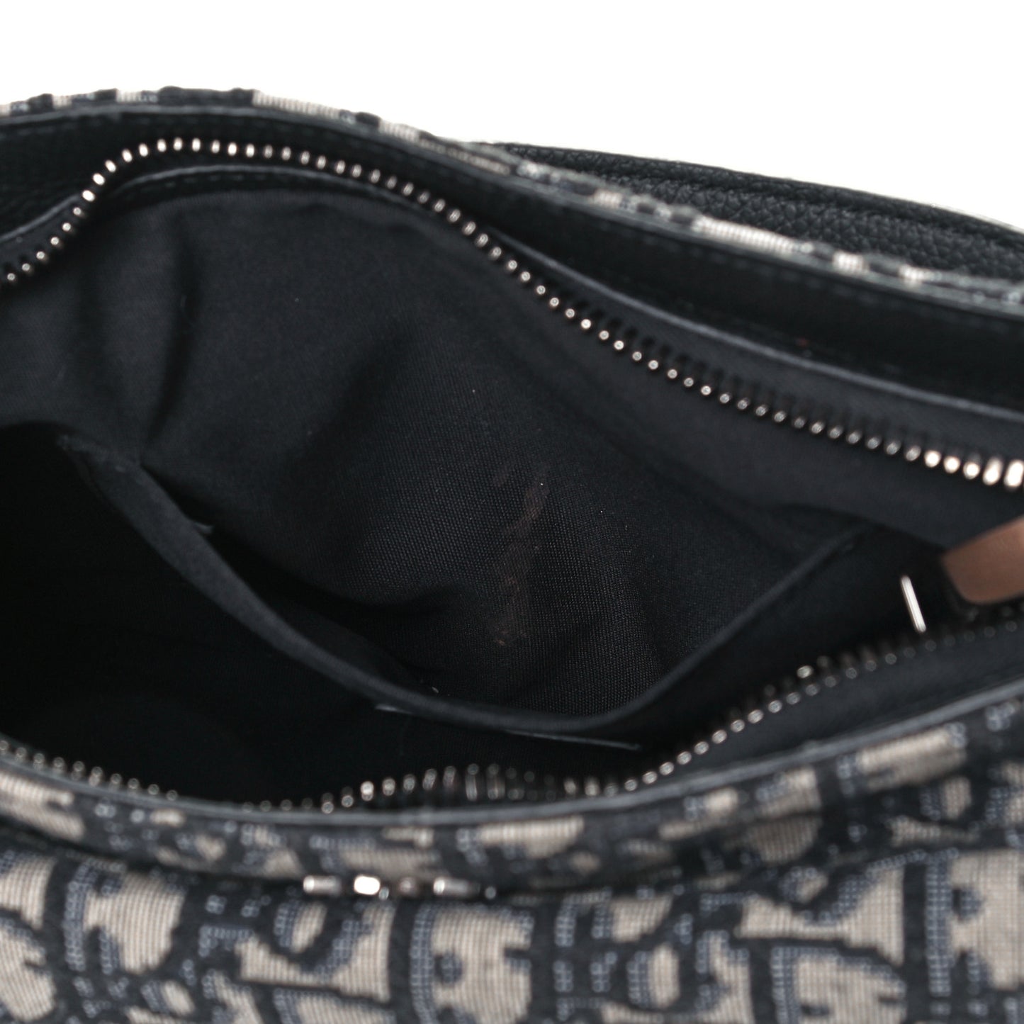 Oblique Mini Soft Saddle Bag Beige Black
