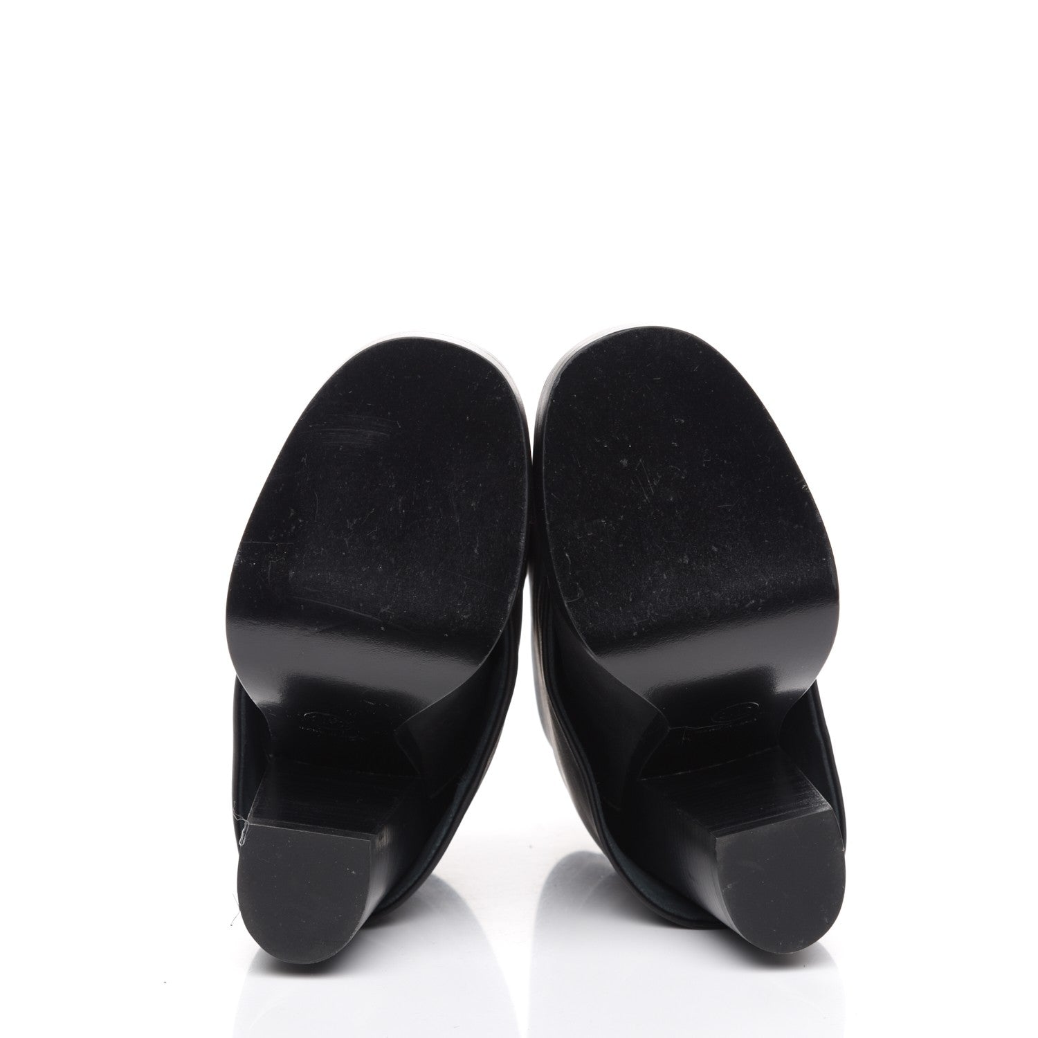Chanel Calfskin CC Cap Toe Fold Over Boots 35.5 Black 5 of 8