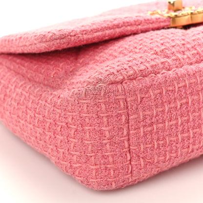 Chanel Metallic Tweed Quilted Medium Chanel 19 Flap Pink 8 of 9