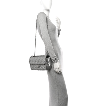 Chanel Metallic Lambskin Medium Chain All Over Flap Silver 2 of 12
