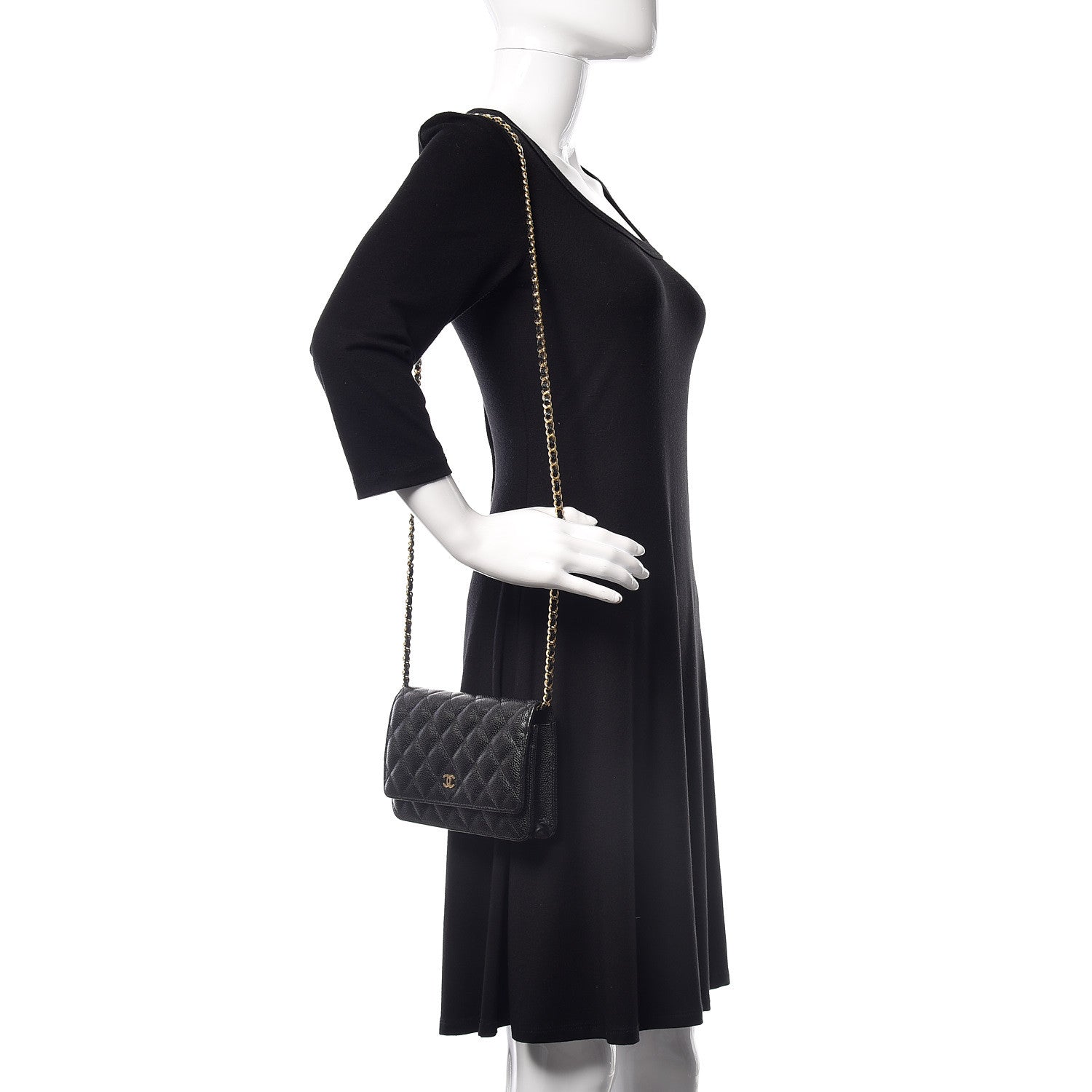 Chanel Caviar Quilted Wallet On Chain WOC Black 2 of 10